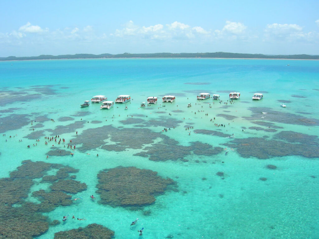 Imagem aérea dos recifes de Maragogi