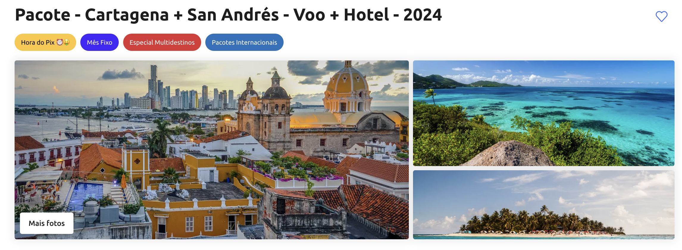Pacote - Cartagena + San Andrés - Voo + Hotel - 2024