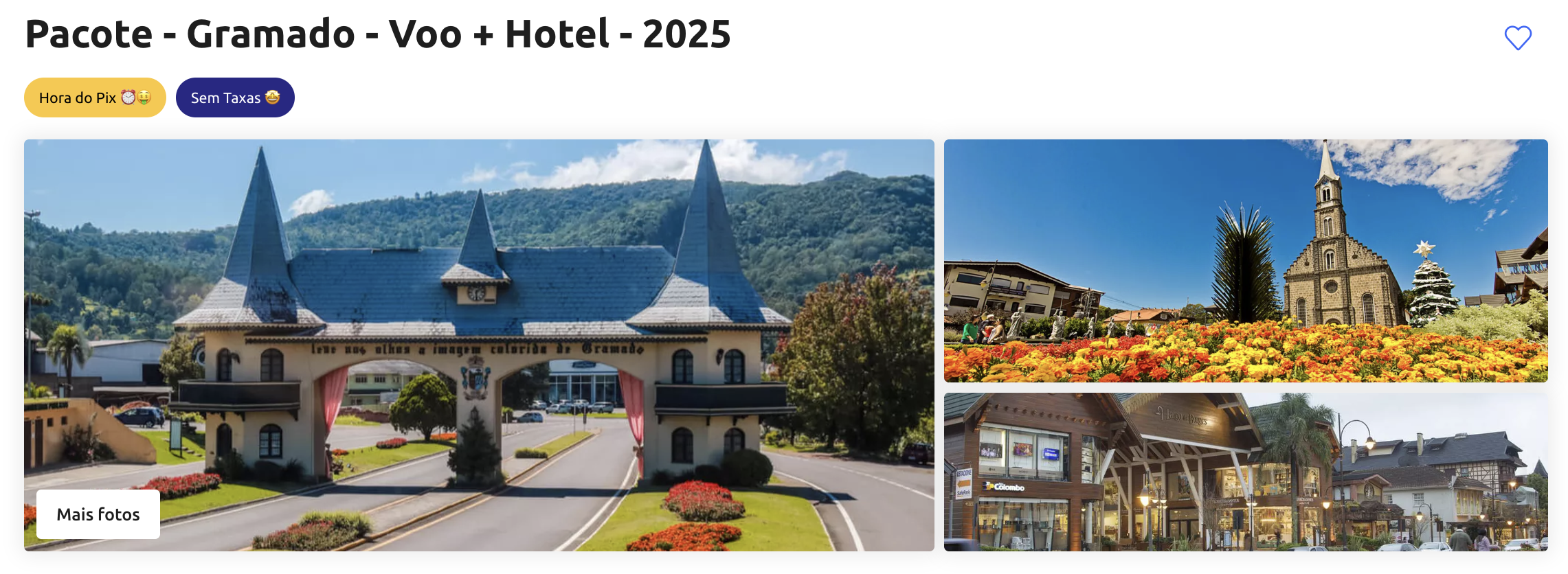 Pacote - Gramado - Voo + Hotel - 2025