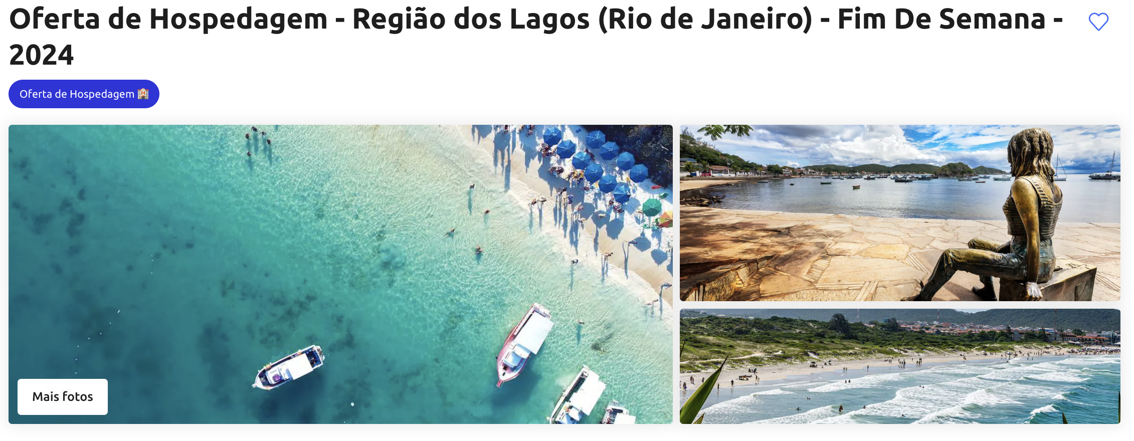 Oferta de Hospedagem - Região dos Lagos (Rio de Janeiro) - Fim De Semana - 2024