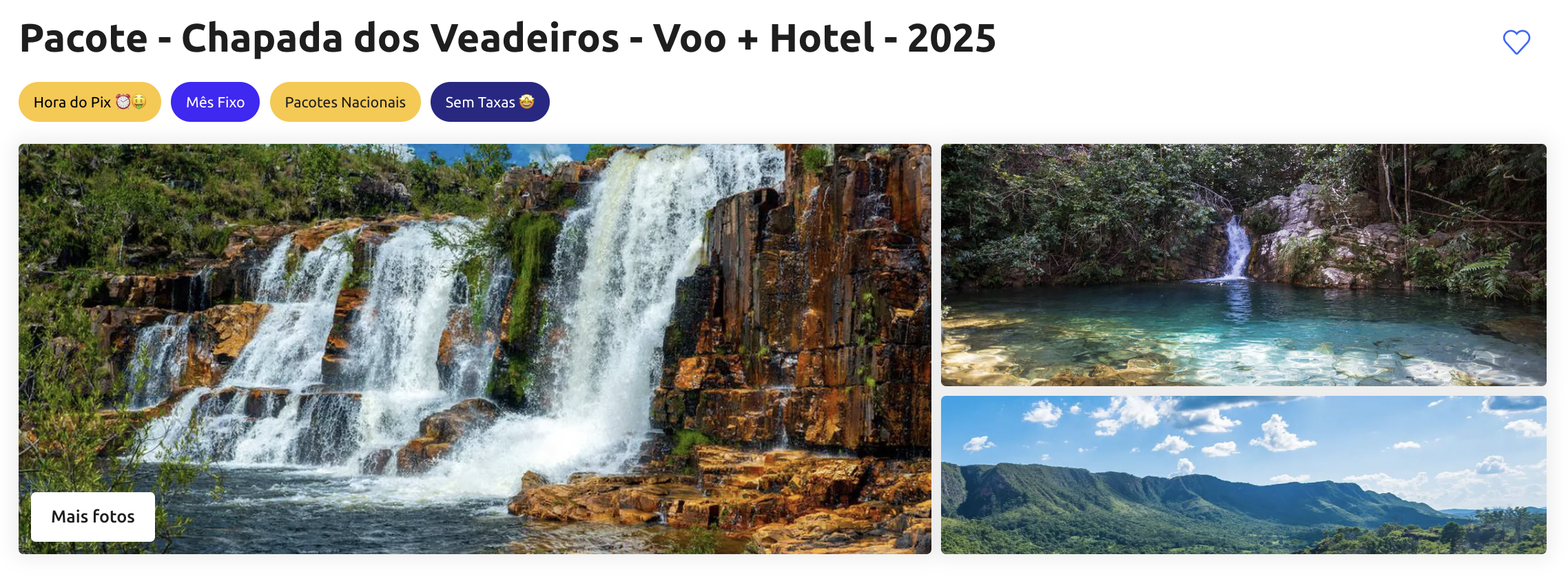 Pacote - Chapada dos Veadeiros - Voo + Hotel - 2025