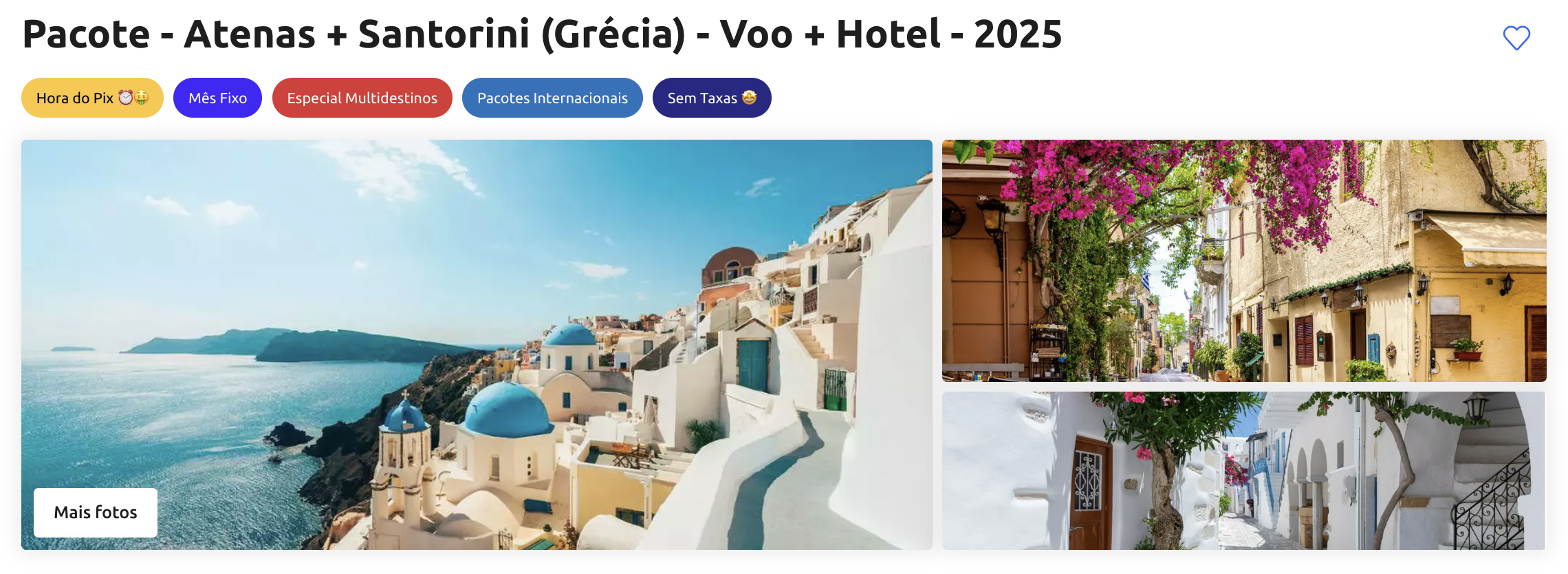 Pacote - Atenas + Santorini (Grécia) - Voo + Hotel - 2025