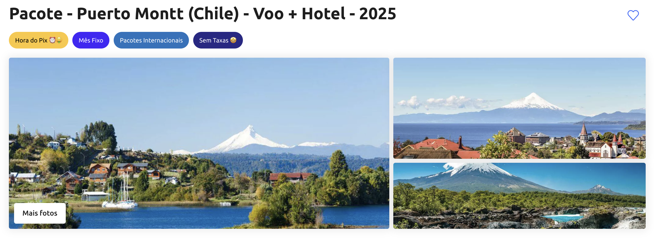 Pacote - Puerto Montt (Chile) - Voo + Hotel - 2025