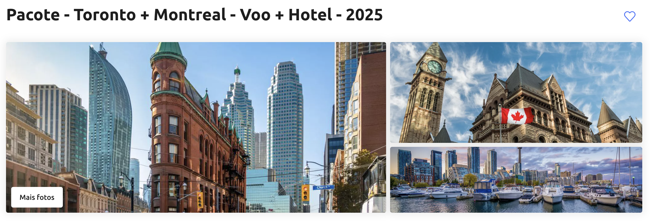 Pacote - Toronto + Montreal - Voo + Hotel - 2025