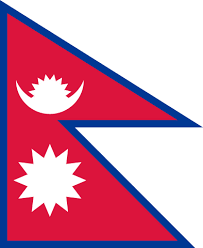 A bandeira do Nepal, única no mundo com formato diferente de um retângulo.