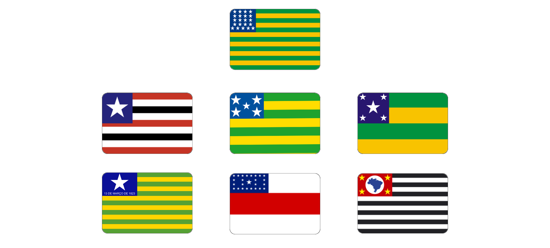 Bandeiras estaduais brasileiras inspiradas na bandeira dos Estados Unidos.