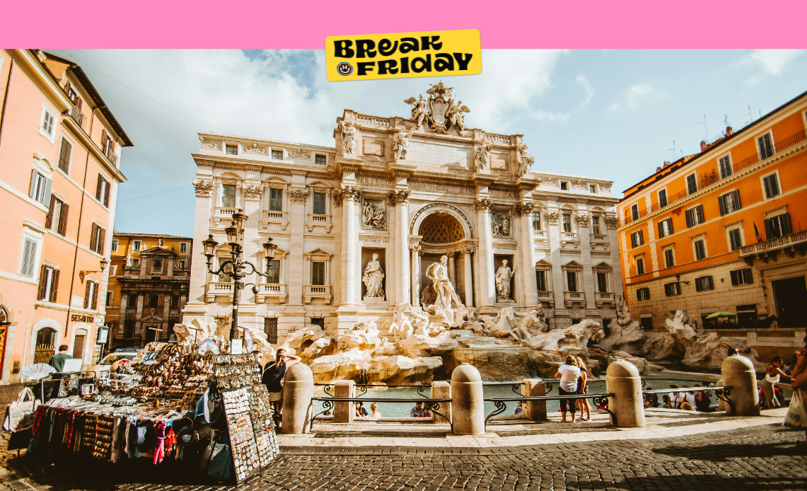 Fonte de Trevi em Roma, um destino icônico para roteiros de viagem internacional na Europa.