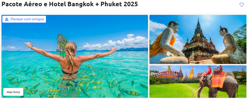 Pacote Aéreo e Hotel Bangkok Phuket 2025