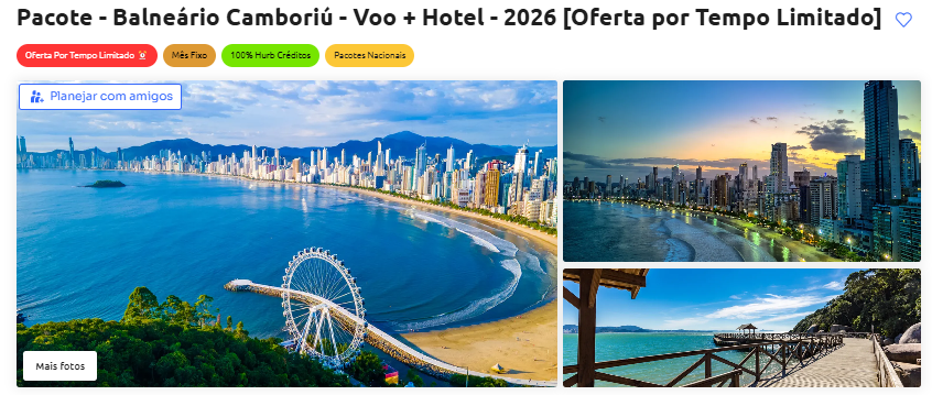 Pacote - Balneário Camboriú - Voo + Hotel - 2026 [Oferta por Tempo Limitado]