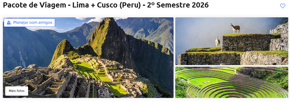 Pacote Lima + Cusco (Peru) – 2º Semestre 2026 com 100% de Hurb Créditos