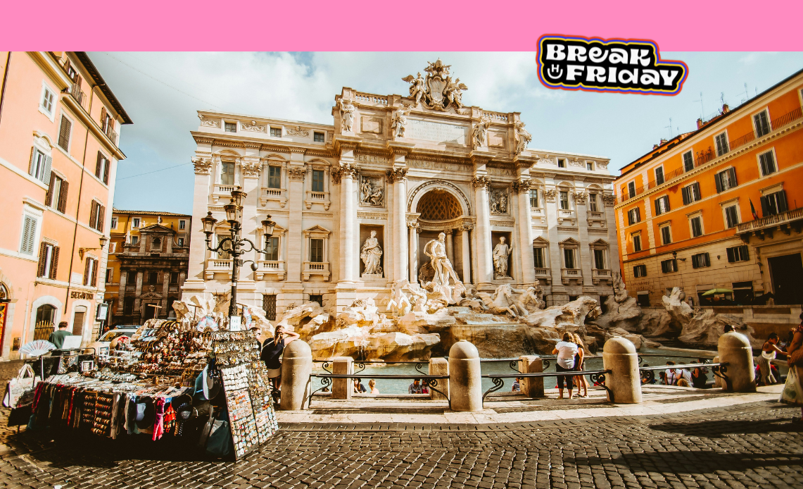 Fontana di Trevi em Roma, um dos principais pontos turísticos da cidade.