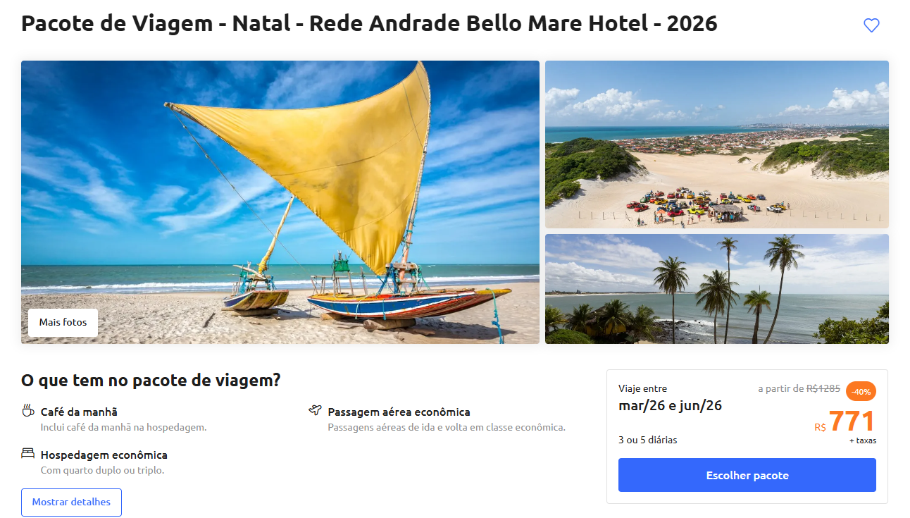 Hurb, Natal, 2026, Rede Andrade Bello Mare Hotel